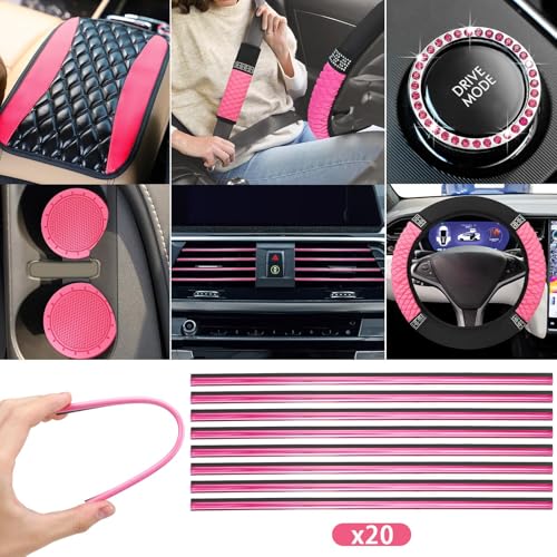 image for BBTO 43 Pcs Bling Car Accessories Set for Women Front Seats and Rear B