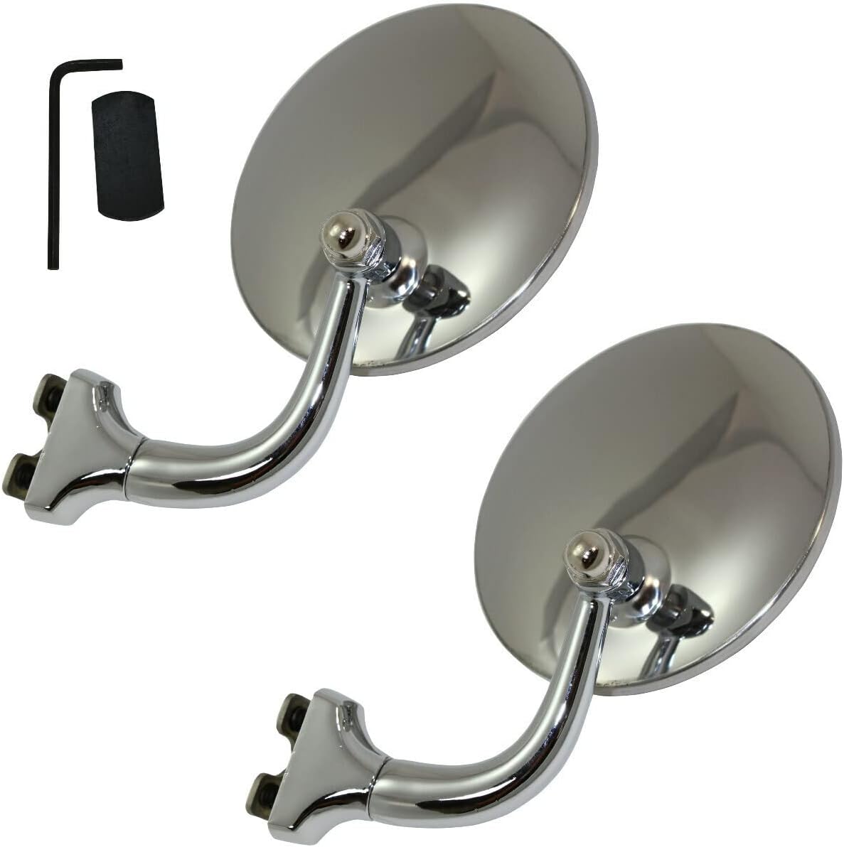 Pirate Mfg Street Rod 4" Stainless Steel Universal PEEP Mirror L OR R Door Edge Chrome Pair