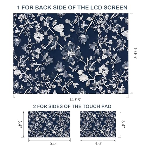 Image of DINKY Laptop Notebook Skin Sticker Cover Decal, Fits 12-15.6 inch Laptops, Blue Art Leaf