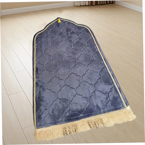 Tapis de prière en flanelle douce de qualité supérieure avec pompons - 6