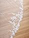 EllieWely Long 1 Tier Lace Wedding Bridal Veil With Metal Comb F10 3 M White