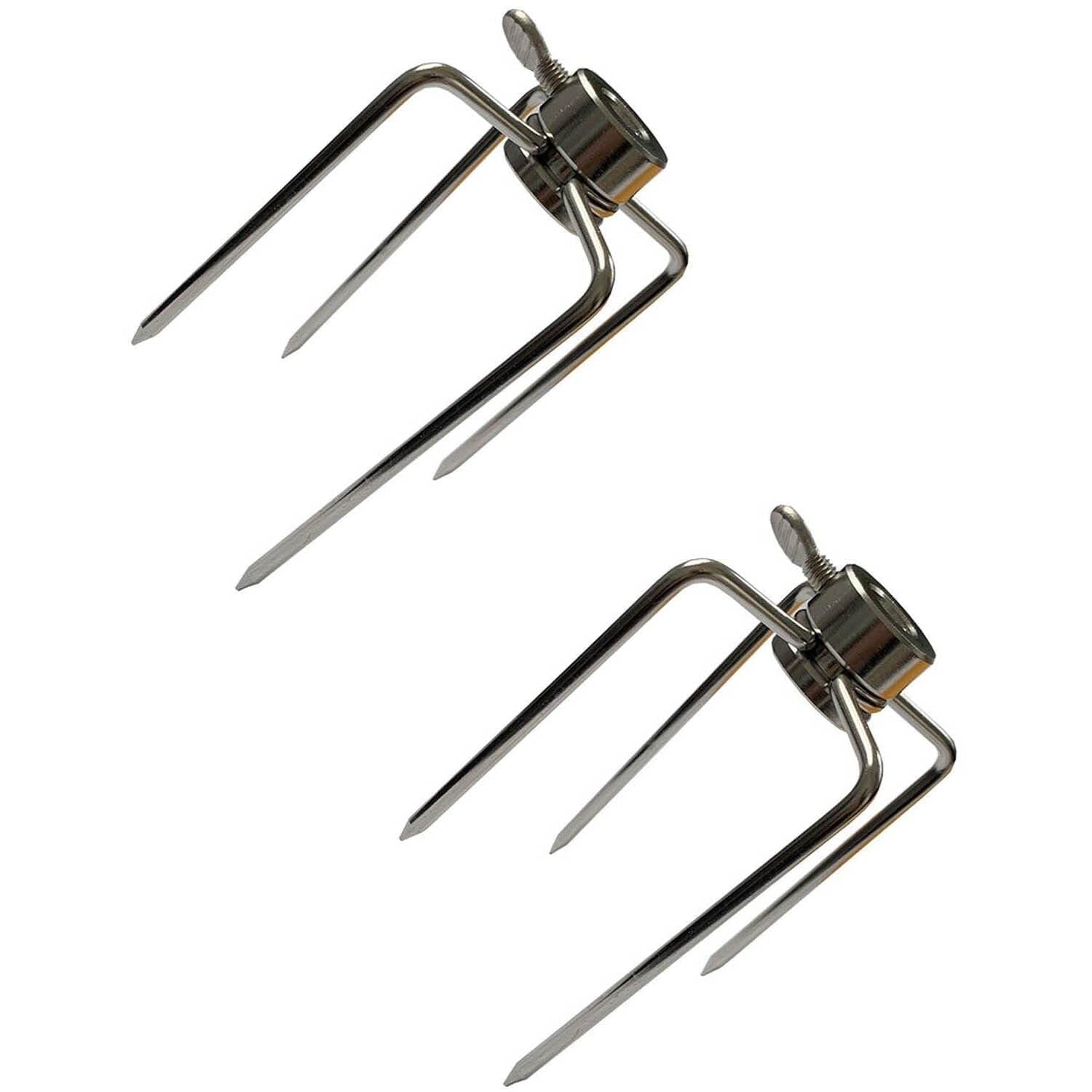 Grill Parts For Less Set of 2 Rotisserie Forks. Fits 5/16 Inch Square Spit Rods