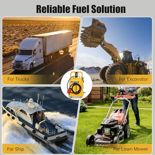 Image of FMCNMech 32 Gallon Diesel Transfer Tank with 12V Electric Pump, 10 GPM Flow, Portable Diesel Fuel Caddy with Auto Shut-off Nozzle & Wheels, Heavy-Duty Diesel Tank for Trucks, Tractors and Construction Equipment