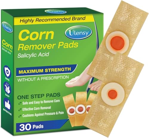 Ulensy Corn Remover Pads for Feet and Toes: 30-Pack Sast Effective Medicated Bandages for Kids Adults Seniors Teens Workers Men Women - alicylic Acid Extra Strength Treatment