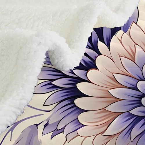 Plaid Canape Chaud Violet 120x200 cm : Couverture Sherpa Double Epaisseur - 5