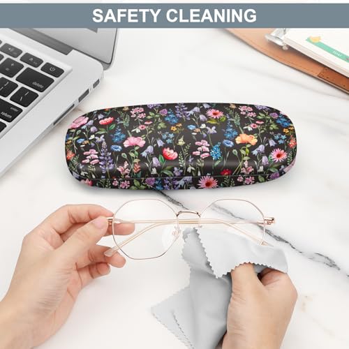 Image of FINTIE Hard Shell Eyeglasses Case, Portable Protective Glasses Cover Eyeglass Holder Box with Cleaning Cloth for Men Women