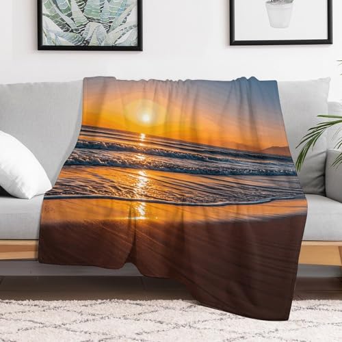 Couverture polaire canapé coucher de soleil 140x178cm molleton doux - 6