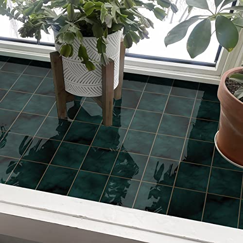 Image of WallDesign Vinyl Bottle Green Tile Self Adhesive Sticker - 38.4 X 19.2 Inch Durable Surface Decoration Film For Kitchen, Cabinet, Table, Furniture, Wall, Bathroom, Door, Refurbishment