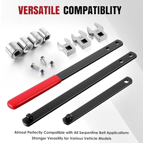 Image of Meonum Universal Serpentine Belt Tool Kit, Tensioner Wrench(Red)
