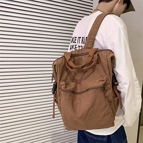 Image of MaxxCloud Vintage Denim Laptop Backpack Casual Canvas Daypack Handbag Purse Lightweight Rucksack Shoulder Bag