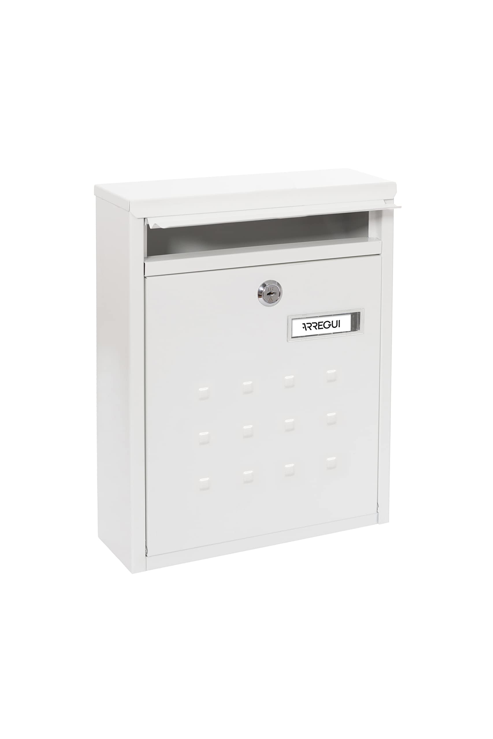 ARREGUI Dime V1321 Boîte aux Lettres Individuelle en Acier, Taille M (Courrier Format A4, Magazine), Boîte aux Lettres Murale, Regroupable, Fond Étroit, Facile à Installer, Blanc
