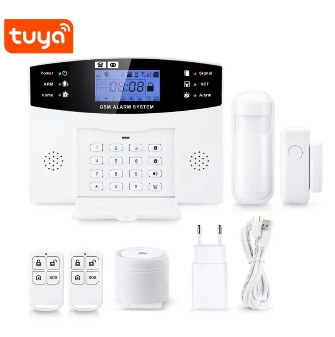 Antifurto casa - Centrale Allarme Antifurto Tuya GSM/WiFi 2 sensori 1 sirena da interno 1 sirena da esterno. APP ed SOS Antipanico