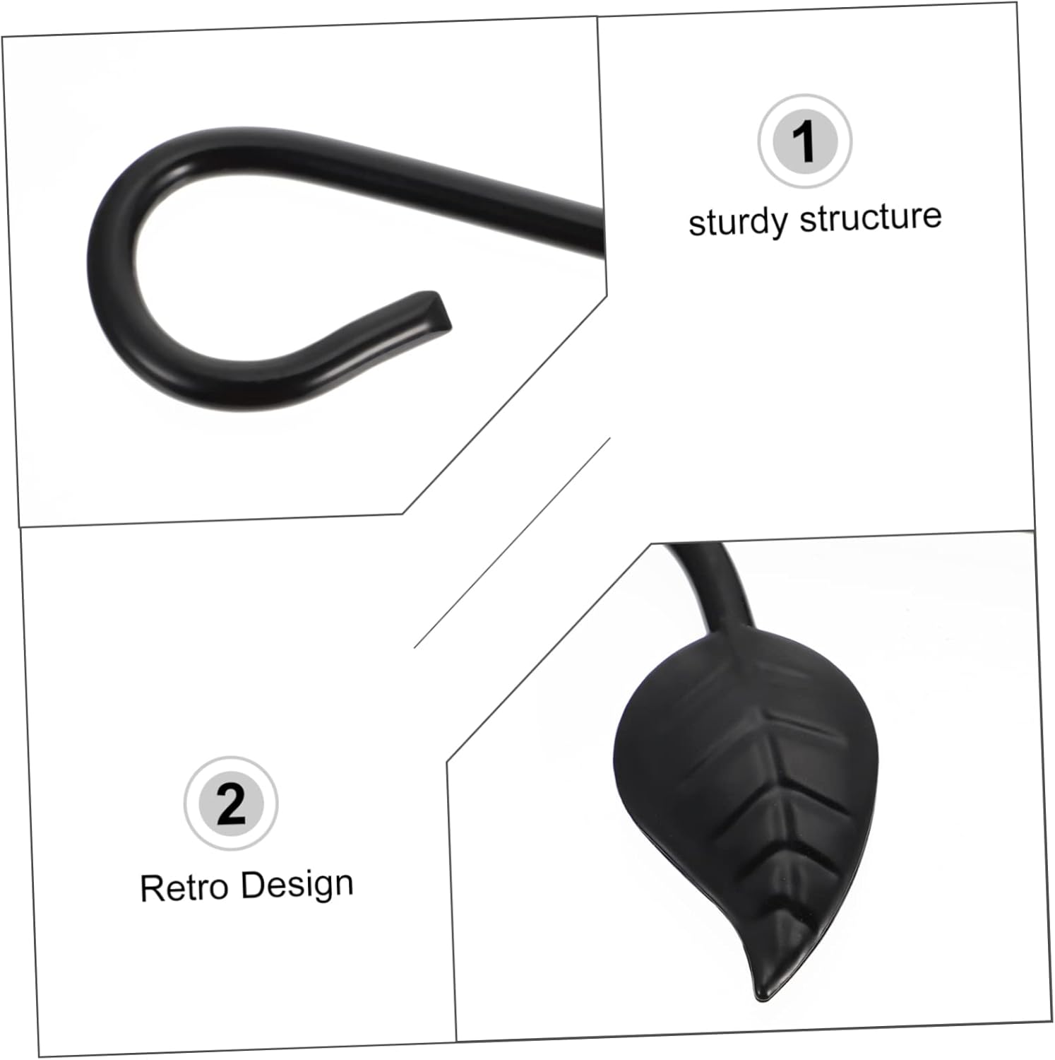 BESPORTBLE 2pcs Wall-Mounted Plant Hooks Sturdy Iron Brackets for Hanging Flower Pots Bird Feeders and Wind Chimes Decorative Home and Garden Accessories