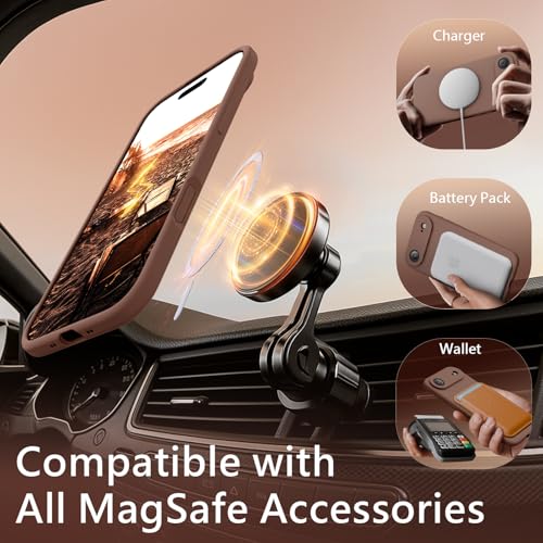Image of FireNova Magnetic for iPhone Air Case, Compatible with MagSafe, [Integrated Silicone Camera Control Button] [Camera Protection] Microfiber Lining Phone Case for iPhone 17 Air, 6.5 inch, Light Brown