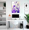 Artley Prints - Purple and White Abstract FlowersCanvas Wall Art Modern Framed Prints For Special Occasions Pictures To Hang 30 x 20cm (12 x 8 inches) A4 #2