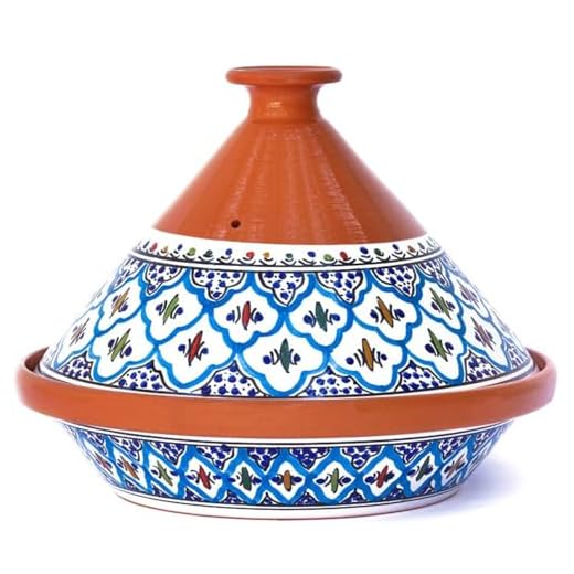 Kamsah Hand Made and Hand Painted Tagine Pot | Moroccan Ceramic Pots For Cooking and Stew Casserole Slow Cooker (Large, Supreme Turquoise)