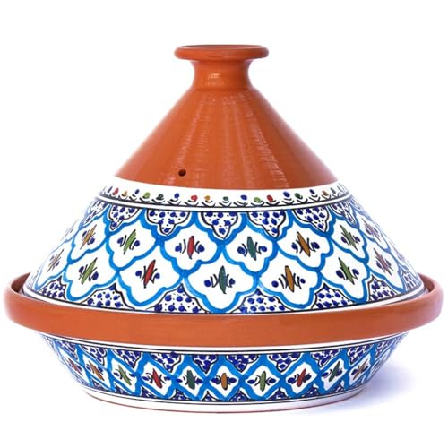 Kamsah Tagine Pot for Cooking and Flavor Enrichment - Large Clay Pot 12”, 5.5 QT - Non-Stick...