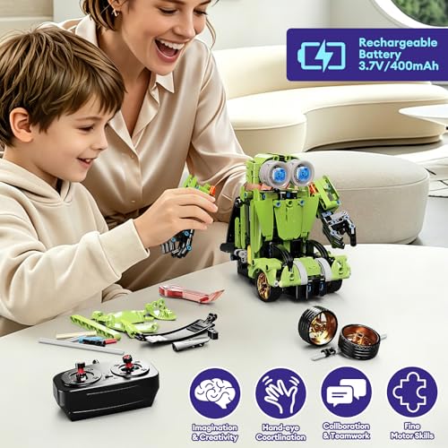 LECPOP 5-in-1 STEM Building Blocks Kit, RC Sports Car and Transform Robot - Image 5
