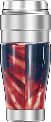 Miniatura 2 de THERMOS Florida Atlantic University - Vaso de viaje oficial de acero inoxidable con teñido anudado King, aislado al vacío y doble pared, 16 onzas