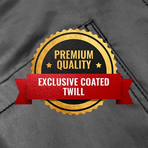 Under Ny Sky Cross-Back Panther Black Apron – Coated Twill With Leather Reinforcement And Split-Leg – Adjustable For Men And Women – Pro Barber, Tattoo, Hair Stylist, Barista, Bartender, Server Aprons #TOP4