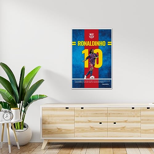 Image of TenorArts Ronaldinho Poster Barcelona Quotes Wall Posters Adhesives on back with Thick 300 GSM Matt Finish Papers (18inches x 12inches)