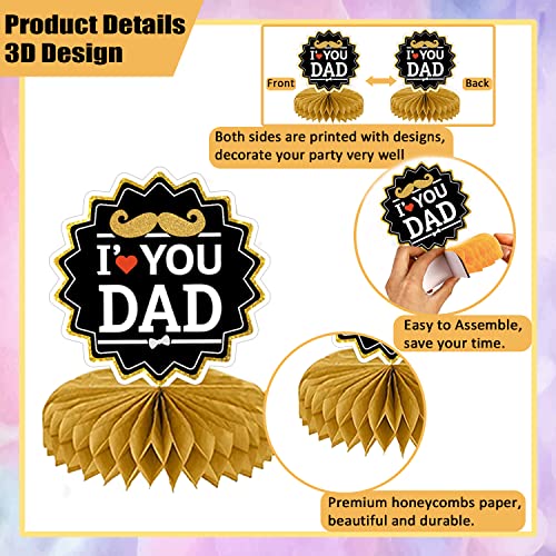Fathers Day Decorations Fathers Day Honeycomb Table Centerpieces For Fathers Day Party Decor, Happy Fathers Day Party Supplies, 9Pcs #TOP3
