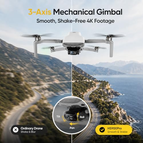 Image of Holy Stone Drones with Camera for Adults 4K, 48MP 8K Photos, 4K /30FPS Video, 3-Axis Gimbal, GPS Auto Return, 10KM 5.8GHz Transmission, 60-mins Fly Time, AI Quick Shots, Under 249g (Gray)