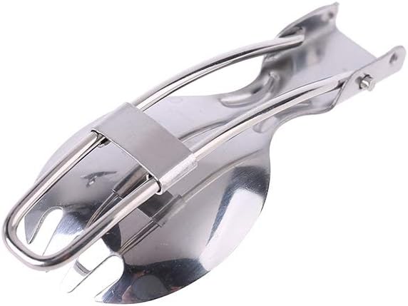 Foldable Spork Fork Spoon Stainless Steel Hiking Camping Cook