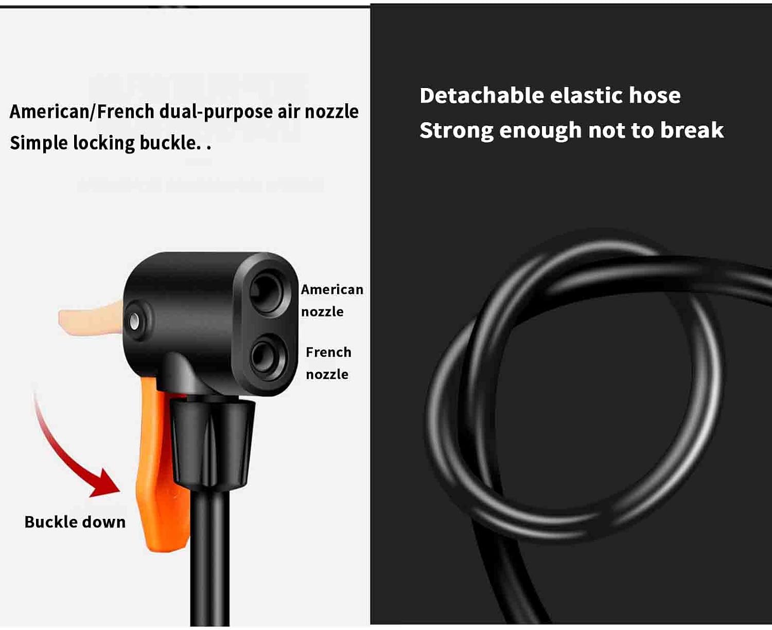 JUSHZ Balloon Pump for Inflatables Airbed Pump Inflatable Pump Ball Foot for Balloon Arch Nozzles Bikes Manual Floor Pumps for Car and Home Use 120PSI Portable Non-Slip