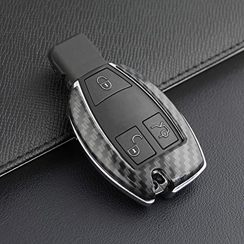 Coque de clé Mercedes carbone ABS anti-rayure Classe A B C GLA GLC GLK