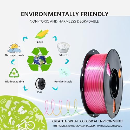 Image of iBOSS Silk Rose Gold Green PLA Plus Filament, Shiny Silk PLA+ 3D Filament, 1kg 3D Printer PLA PRO Filament 1.75mm + / -0.02mm,Suitable for Most FDM Printers (Silk Rose Gold Green)