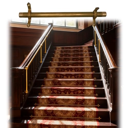 �K�i�J�[�y�b�g�K�C�h���[���Œ�o�[�A�J�X�^�}�C�Y�\�ȊK�i�ێ����b�h�A����~�߁A�K�i�J�[�y�b�g���Œ肷�邽�߂̊ȒP�Ȏ��t��(8 pack,L 30in/76cm)