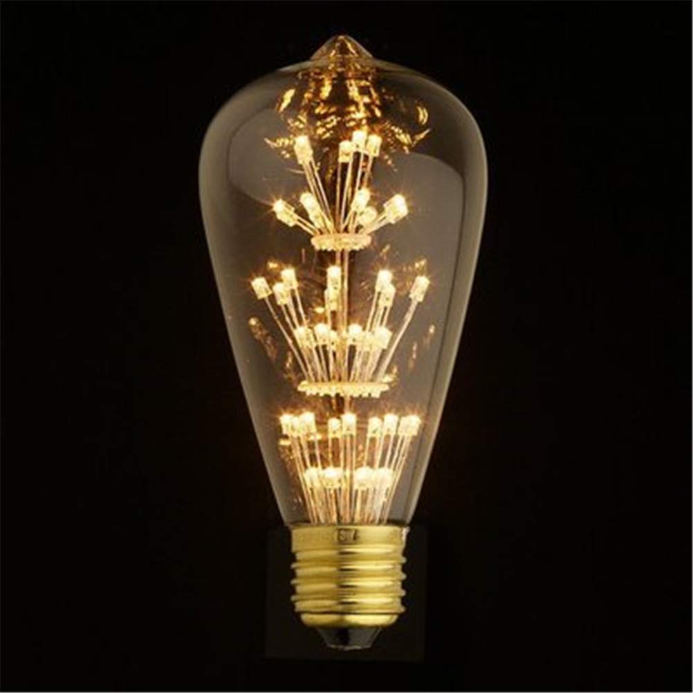 LED Edison Ampoule 3W ST64 Retro Edison Gypsophile Ampoule E27 LED Rétro Feu d'artifice Décorative ampoule 2200K 220V,5pcs