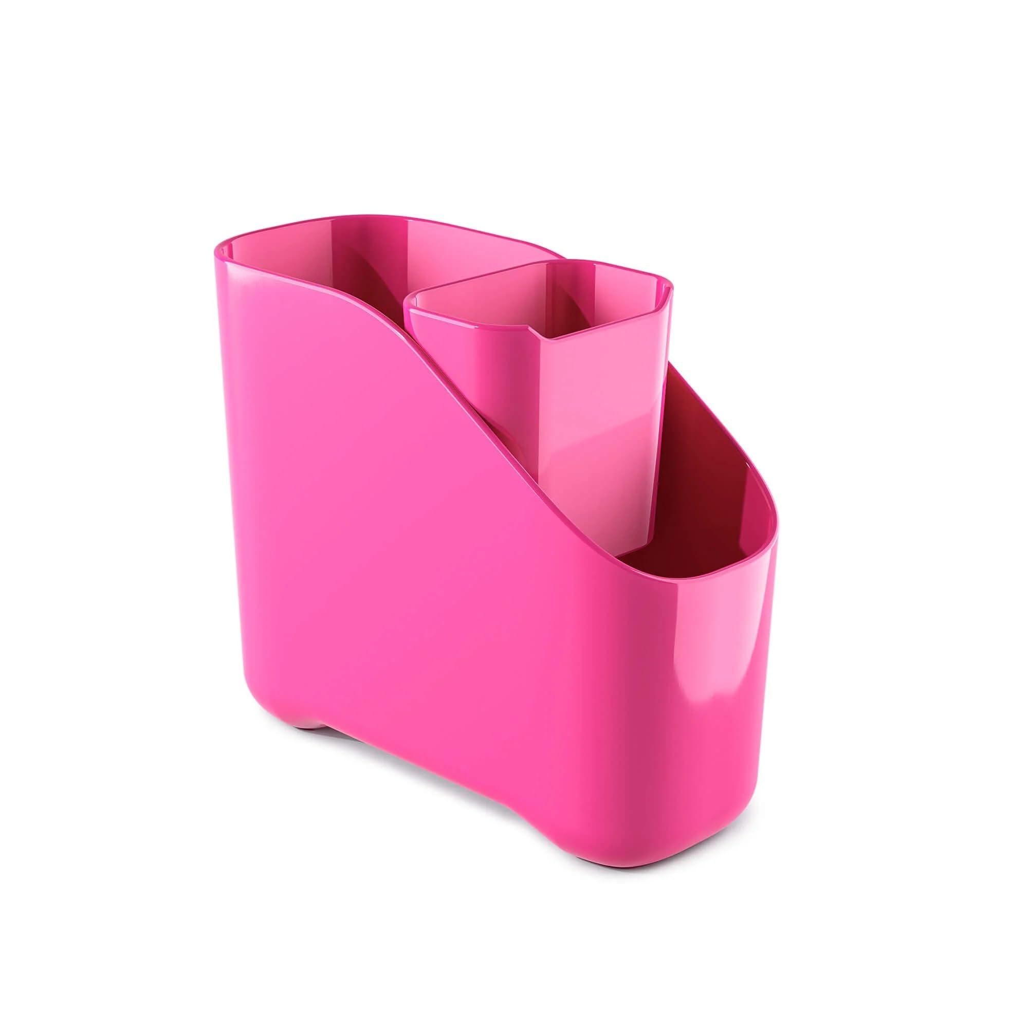 Zeal Neon Pink Worktop Sink Tidy Organiser, Cutlery And Utelsil Pot Drainer,