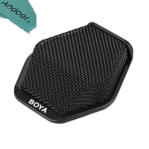 BOYA BY-MC2 Super-cardioid Condenser Conference Microphone with 3.5mm Audio Jack & 5V USB Interface 16ft Pickup Distance for Conference Room Seminars and Other Occasions