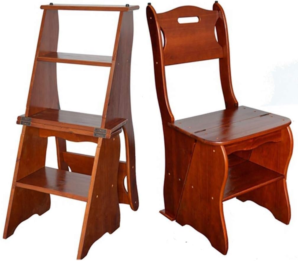 4-Step Folding Indoor Climbing Stool Versatile Library Ladder Chair & Plant Stand Ideal for Kitchen & Office Storage Solutions Space-Saving Design