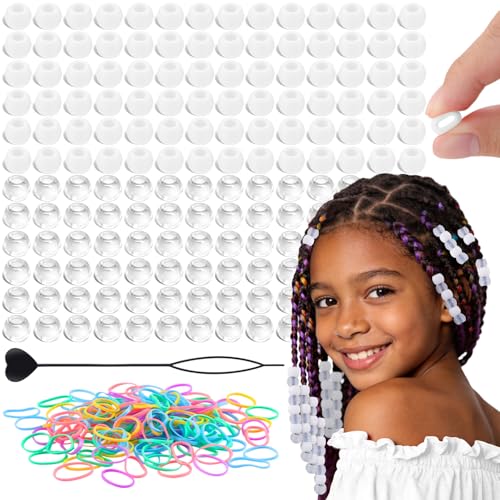 Tinkrstuff 160pcs 10mm White Mix Small Silicone Hair Beads
