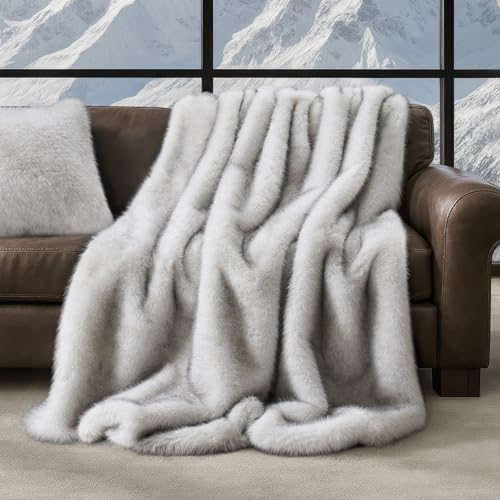 EVERGRACEHOME Frosted White Wolf Blanket