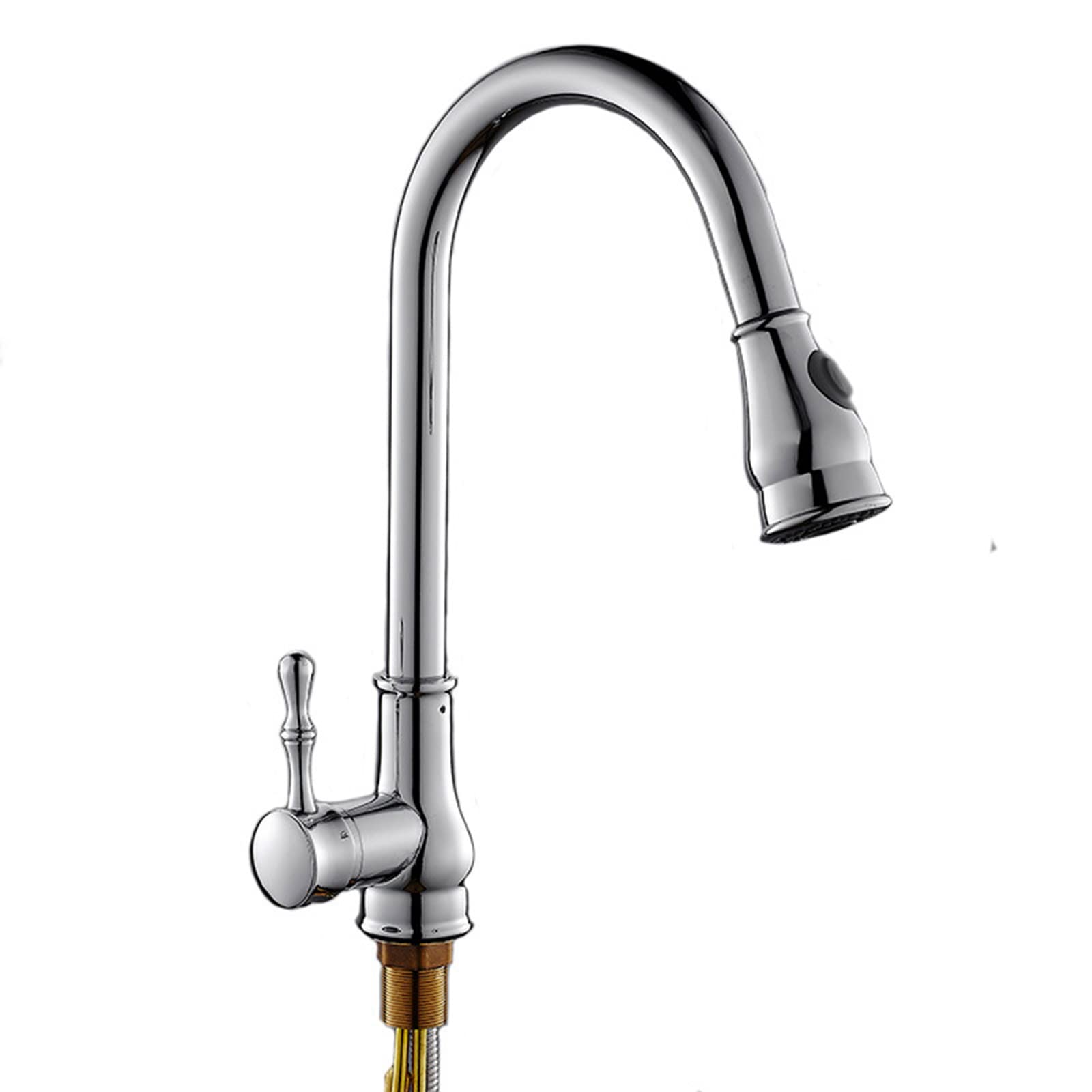 Robinet de cuisine avec pulvérisateur à tirette moderne en laiton pour évier