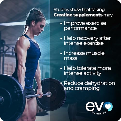 EVO NUTRITION Creatine Monohydrate Tablets 3000mg - 180 Creatine Tablets | Unflavoured Gym Supplement & Powder Alternative for Men & Women | Muscle Mass & Exercise Recovery | Vegan, Keto & Made in UK - Image 5