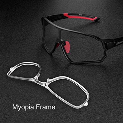 Image of ROCKBROS Photochromic Sunglasses For Men Women Cycling Driving Runing Sunglasses Bike Glasses Sports Goggles UV 400 Protection,Black & Red