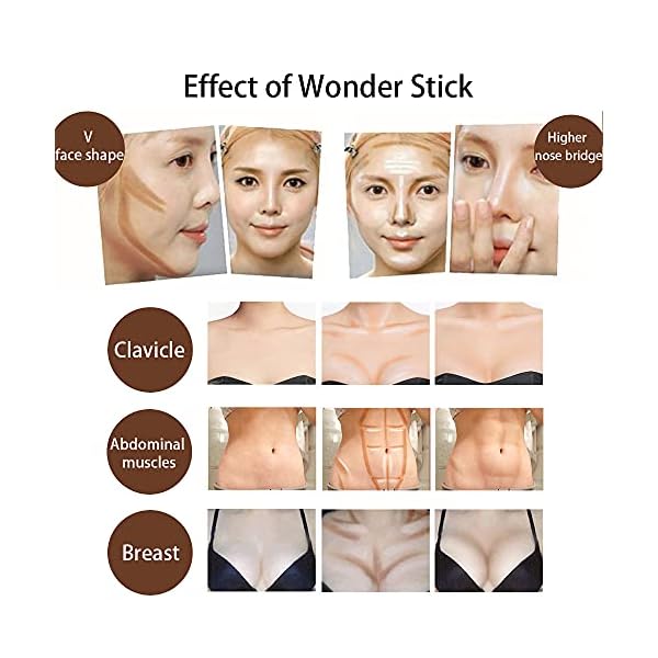 Dual-ended Contour Highlight Stick,Wonder Stick,2 in 1 Concealer,Contour Foundation Stick For Face Body Shaping,Waterpoof Lasting (Medium)