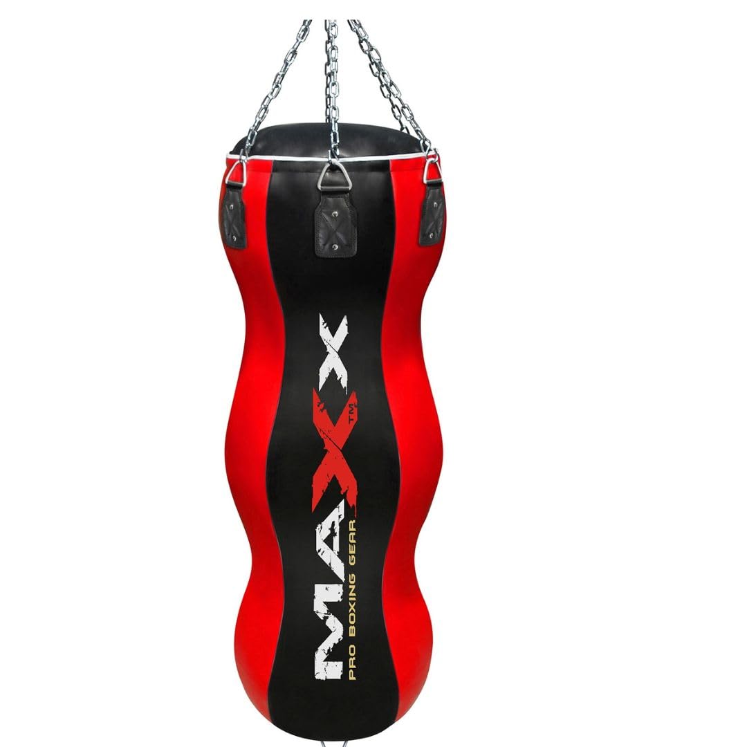 Maxx zestaw bokserski, 5 szt., niebieski, ciężki worek bokserski, worek bokserski ze wspornikiem ściennym + darmowy łańcuch (zestaw 5 szt. z haczykiem, 90 cm)