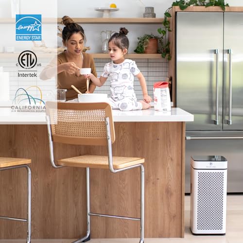 Image of Medify MA-40 Air Purifier with True HEPA H13 Filter | 1,793 ft Coverage in 1hr for Smoke, Wildfires, Odors, Pollen, Pets | Quiet 99.9% Removal to 0.1 Microns | White, 1-Pack