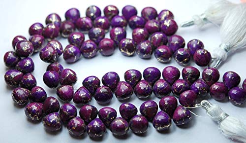 Turquoise cuivrée violette perle briolette oignon 8mm pour fabrication de boucles d'oreilles