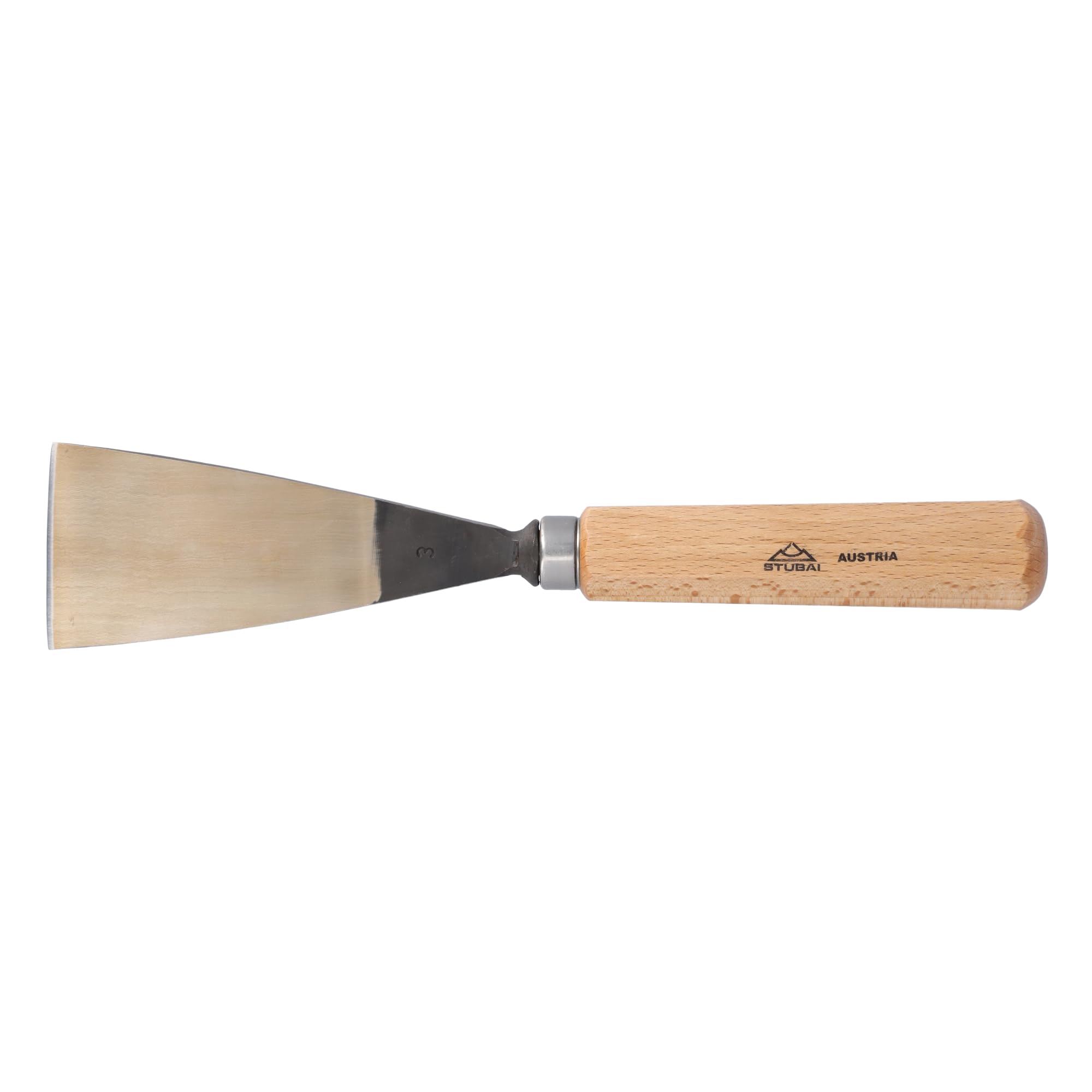 Stubai 520360 typ 3 z drewnianym uchwytem, dłuto do rzeźbienia w drewnie, złoty/beżowy, 60 mm
