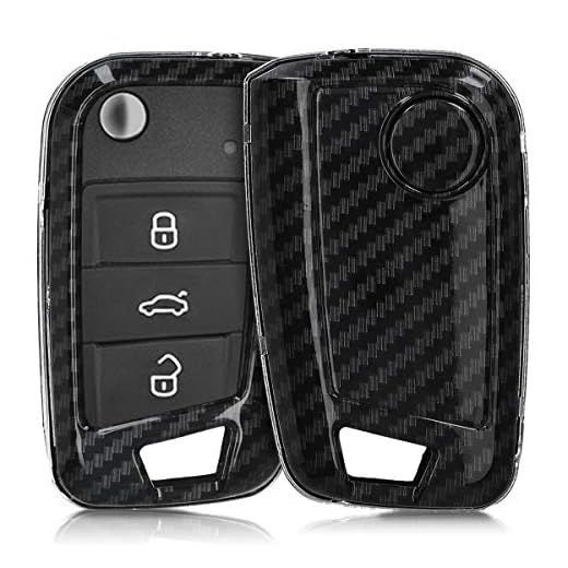 kwmobile Funda para Llave de Coche VW Golf 7 MK7 - Dura Carcasa Protectora para Mando de Llave de 3 Botones para Coche VW Golf 7 MK7 - en Negro