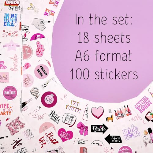 Image of 100Pcs Bachelorette Stickers, Bachelorette Party Stickers for Scrapbook, Laptop, Gifts for Women & Men