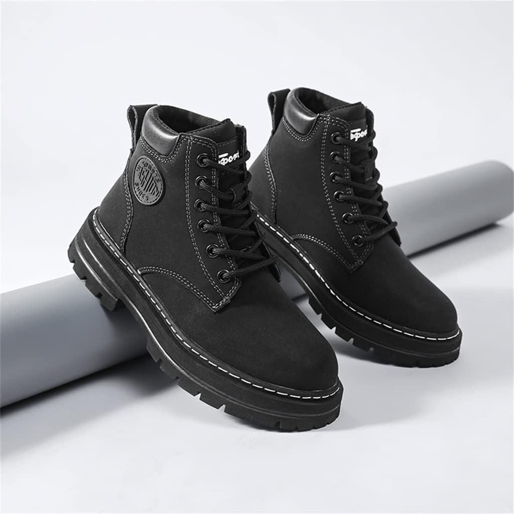 Veslexth Women's Waterproof Lace-Up Ankle Boots with Fur Lined Comfortable Insole Round Toe Winter Snow Shoes for Working Hiking Motorcycle Casual Boot