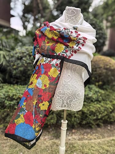 FANFAN Lightweight Cinco De Mayo Shawl Scarf Oversized Wrap Mexican Style Shawl Ethnic Wrap Wedding Evening Dress Cosplay D93